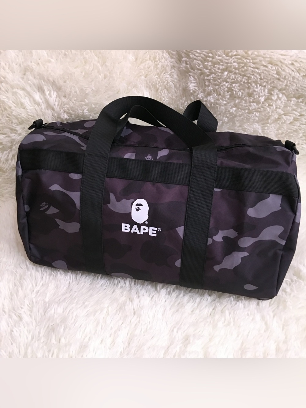 A BATHING APE BAPE Camo Duffle Bag